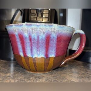 Large Signed Studio Art Ceramic Stoneware Coffee Tea Soup Mug Cup